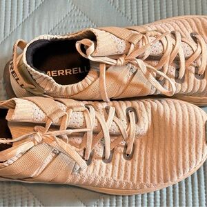 Merrell FloatPro Knit Lace-Up Sneakers in Tan